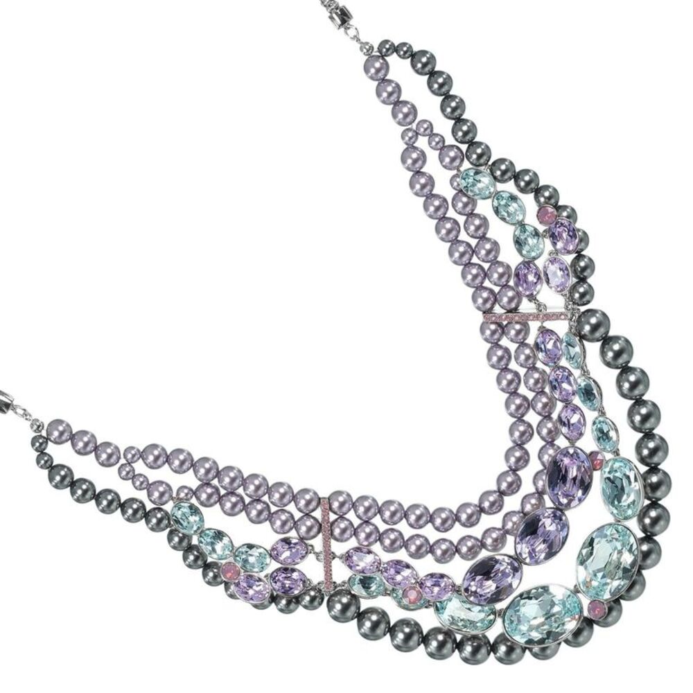 Swarovski Clay Large Crystal Fake Pearl Necklace